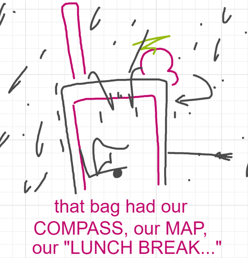 A panel from I've Been Everywhere, Man, episode nine of the Board Boards object show by Furretwalk/WalkingFurret.